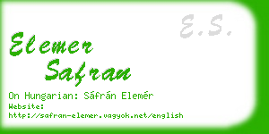 elemer safran business card